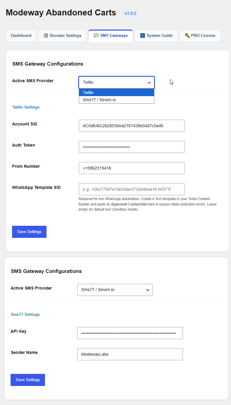 SMS Marketing Booster & WhatsApp Reminder via Twilio